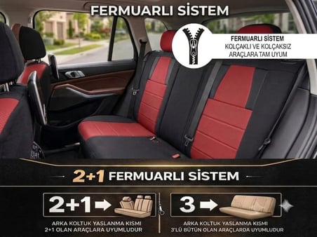 Monza Kırmızı Serisi Honda Civic FC5 Koltuk Kılıfı TAM SET