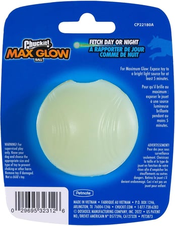 Max Glow Gece Parlayan Köpek Oyun Topu – Fosforlu, Dayanıklı ve At-Getir Oyun Topu - (Small)