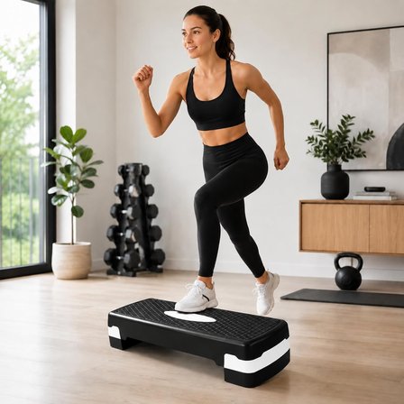 2 Kademeli Ayarlanabilir Step Tahtası, Kaymaz Yüzeyli Aerobik Step Platformu, Evde Fitness Kardiyo Egzersiz Aleti, Pilates ve Spor Antrenman Basamağı, 68 x 29 x 10/14 cm