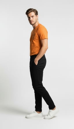 Geometrik Eskiz Detaylı Sarı Erkek T-Shirt