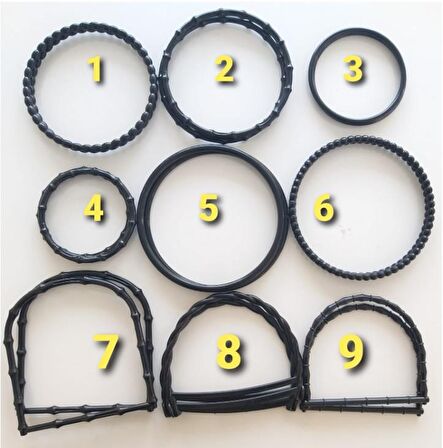 Bambu görünümlü plastik çanta sapı siyah renk A2