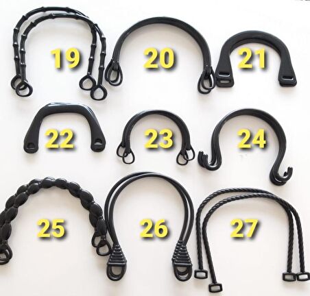 Bambu görünümlü plastik çanta sapı siyah renk A2