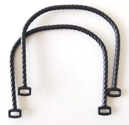 Bambu görünümlü plastik çanta sapı siyah renk A27