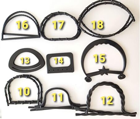 Bambu görünümlü plastik çanta sapı siyah renk A27