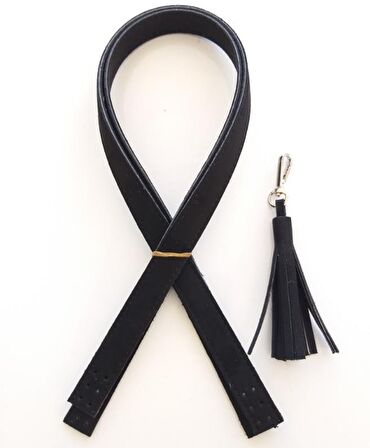 Süet Suni Deri Siyah Çift Sap 80x2 cm