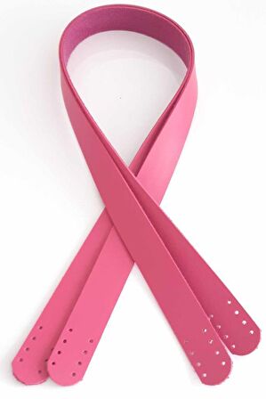 70x2.5 cm, fuşya suni deri çanta sapı