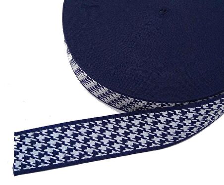 5 cm  kazayağı desenli  lacivert  polyester kolon