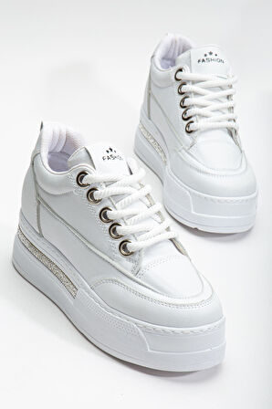 Granes Kadın Beyaz Gizli Topuk Sneaker