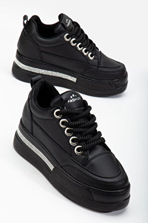 Granes Kadın Siyah Gizli Topuk Sneaker