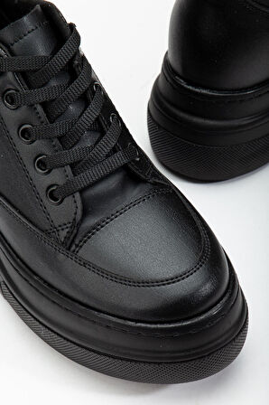 Nesvina Kadın Gizli Topuk Siyah Sneaker 