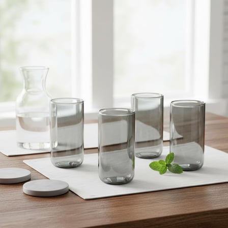 4'lü Borosilikat Cam Bardak Seti - 460 ml Büyük Boy Isıya Dayanıklı Renkli Meşrubat ve Kahve Bardağı - Kurşunsuz Ekolojik (4 Adet) Amber (Bal Rengi) ve Füme Renk Seçenekleri (FÜME - 4 ADET)