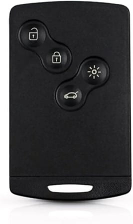 AutoHan Keys Renault Clio 4, Megane 3, Fluence, Captur Uyumlu 4 Butonlu Akıllı Kart Kumanda Kabı, Siyah