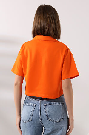 Polo Yaka Kısa Kol T-Shirt 21171 ORANJ