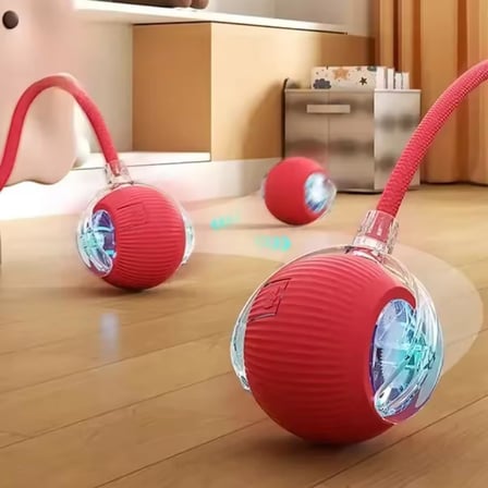 Kedi Oyuncağı Topu Kuyruklu Otomatik Yuvarlanan Top, Hareketli Kuyruk, USB Şarjlı, LED Işıklı, 3 Oyun Modu, Evcil Hayvanlar İçin Eğlenceli İnteraktif Oyuncak