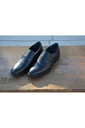 BerenniM575 Erkek Kışlık Kundura Hakiki Deri  Kauççuk Taban Bağsız