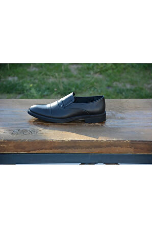 BerenniM575 Erkek Kışlık Kundura Hakiki Deri  Kauççuk Taban Bağsız