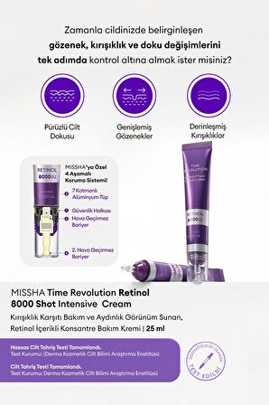 Kırışıklık Karşıtı, Yüksek Retinol İçerikli Krem Time Revolution Retinol 8000 Shot Intensive Cream