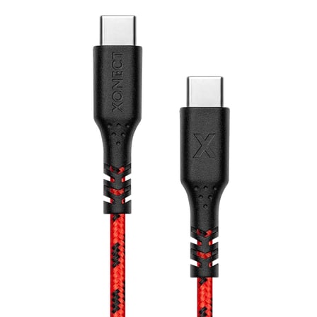 Type-C to Type-C ile Uyumlu iPhone ve Samsung ile Uyumlu Hızlı Şarj ve Data Kablosu 40 cm Hasır Örgülü (Kırmızı)