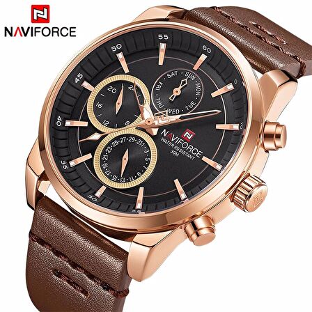 YENİ MODEL AKTİF GÖSTERGELİ  NAVİFORCE ROSEGOLD KASA SPOR ŞIK KULLANIMA UYGUN ERKEK KOL SAATİ