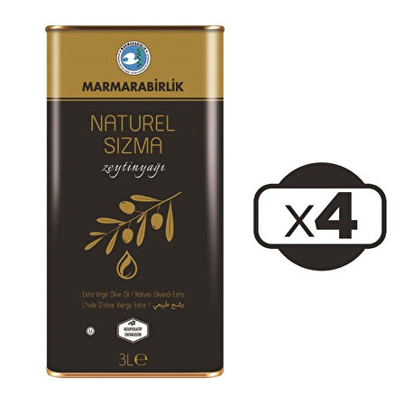 Marmarabirlik Naturel Sızma Zeytinyağı 3 Lt x 4 Adet