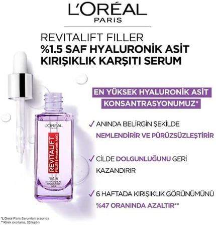 Revitalift Filler %1.5 Saf Hyaluronik Asit İçeren Kırışıklık Karşıtı Serum 30 ml