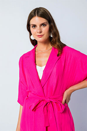 Düz Renk Kimono Takım Şeker Pembe