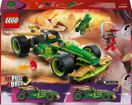 NINJAGO Lloyd’un Çek-Bırak Yarış Arabası 71828-7 Yaş ve Üzeri Çocuklar için Yaratıcı Oyuncak Yapım Seti, Doğum Günü Hediyesi (181 Parça)