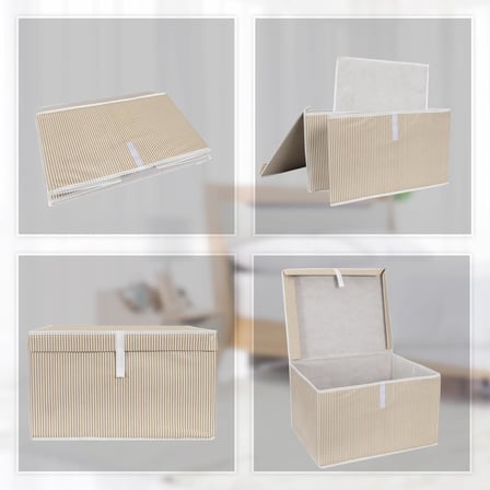 Çok Amaçlı Düzenleyici Kapaklı Sandık Tipi Kutu Hurç Organizer 3 Lü Set (Kahverengi, Maxi 50 x 40 x 30)