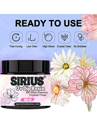 Sirius Yoğun Kıvamlı Dip UV Reçine – Tel İçin Uygun (Akmayan)-Hızlı Kürlenen 100ml