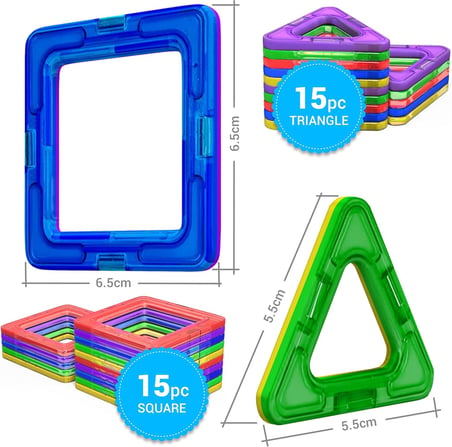 Desire Deluxe Manyetik Blok Seti | STEM &amp; Montessori Eğitim Seti | Okul Öncesi ve İlkokul Çocukları İçin Sınırsız Yaratıcılık | BPA İçermez | 3+ Yaş | 30 Parça