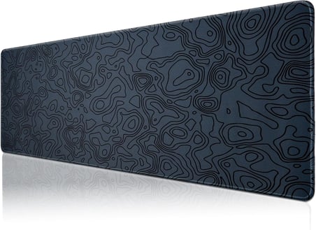 Klasse Pro - 10 Farklı Model Dikişli Kenar 90x40 cm Oyuncu Gaming Mouse Pad (Dark Grey Map Lines, 90x40 cm)