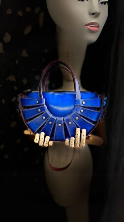 CARIDEA El Yapımı Hakiki Deri Kadın Çanta, Clutch, El Omuz Çantası v109