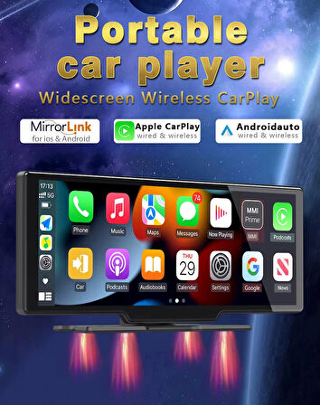 TechTic Kablosuz Tak Çalıştır 9.3İnç Apple Carplay Ve Android Auto Oto Multimedya Type-c Girişli
