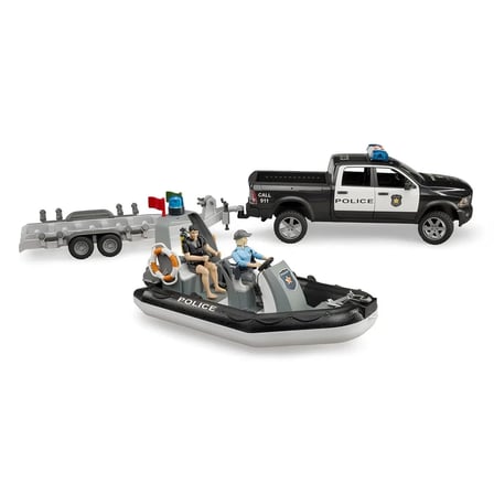 RAM 2500 Polis Aracı Römorklu Zodyak Bot ve 2 Figür Set