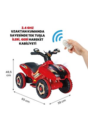 Kumandalı Akülü Araba 6 Volt 2-4 Yaş Kırmızı