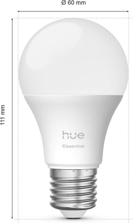 Philips Hue Essential 8W E27 806 Lumen Renkli Akıllı Ampul A60 (2'li Ekopaket) - 25.000 Saat Ampul Kullanım Ömrü