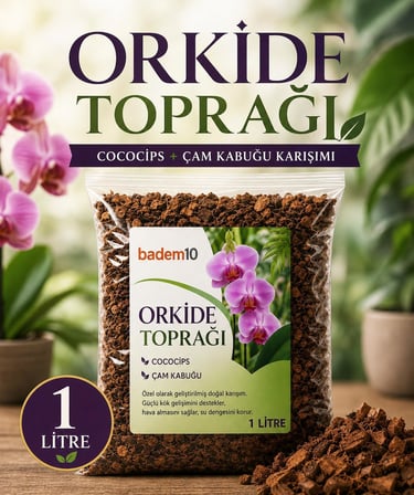 Orkide Toprağı 1 LİTRE – Cococips ve Çam Kabuğu Karışımı Profesyonel Orkide Toprak Karışımı
