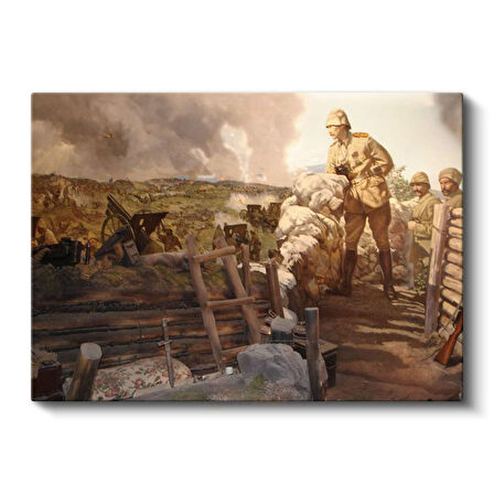 Dumlupınar Cephesi - Atatürk'ün Savaş Taktiği Kanvas Tablo