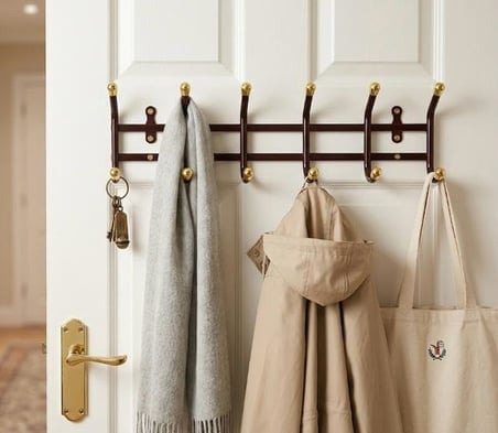 6 Topuzlu Kapı Arkası Metal Askılık Mutfak Banyo Hol Oda Kapı Arkası Askısı
