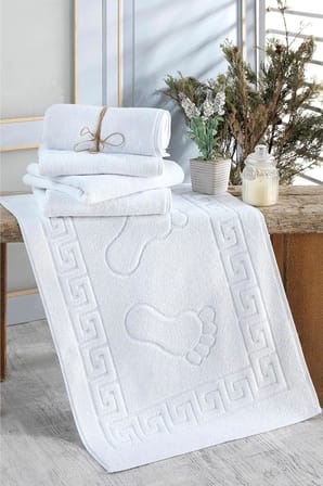 DENİZLİ ÇEYİZ Banyo Ayak Izli Yer Havlusu 1 Adet 50x70 Cm