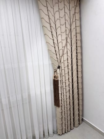 NİVEMESHOME YENİ SEZON GÜMÜŞ SİMLİ 3 BANTLI  1/3 PİLELİ TÜL PERDE APM
