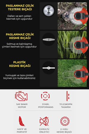 ROBO Şarjlı Çim Biçme Makinesi Tırpan 88v