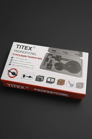 Titex Delik Açma Testere Seti, Ahşap Demiri Ağaç Delme, 19‑64 mm, Panç, Buat Açma Takımı, Kontrplak, Plastik, Alçıpan, MDF, İnce Alüminyum İçin Üstün Performans (11 Parça)