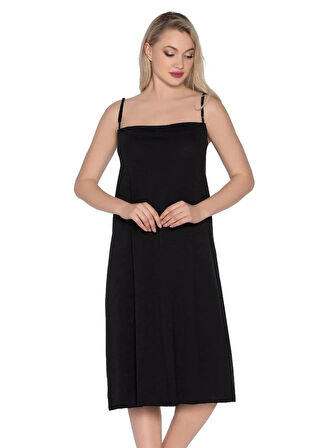 İP ASKILI FLAMLI / PAMUKLU UZUN KOMBİNEZON