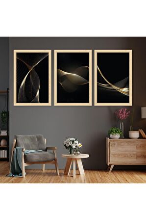 Siyah Ahşap Çerçeveli Göçebe Kuşlar Tablo