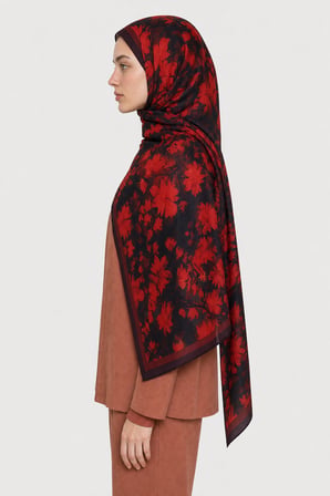 Velvet Desen Hebei İpek Şal