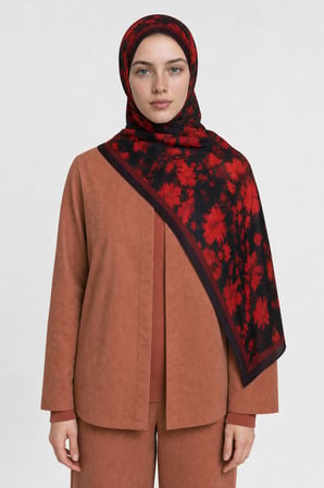 Velvet Desen Hebei İpek Şal