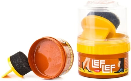 NuriLeflef Deri Cilalı Ayakkabı Boyası, Pratik Sünger Aplikatörlü Krem Boya, 50 Ml (Taba)