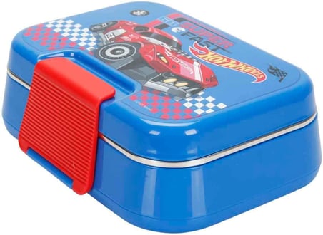 Wiggle Bento 1030ml Lunchbox HotWheels Lisanslı Tek Katlı 2 Bölmeli Paslanmaz Çelik Sefer Tası Yemek Kutu