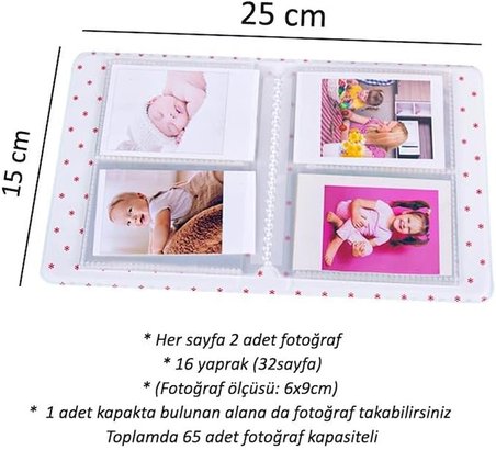 Instax Moment Polakart Fotoğraf Albümü - 65 Kapasite - 6X9 Ebat (BEYAZ)